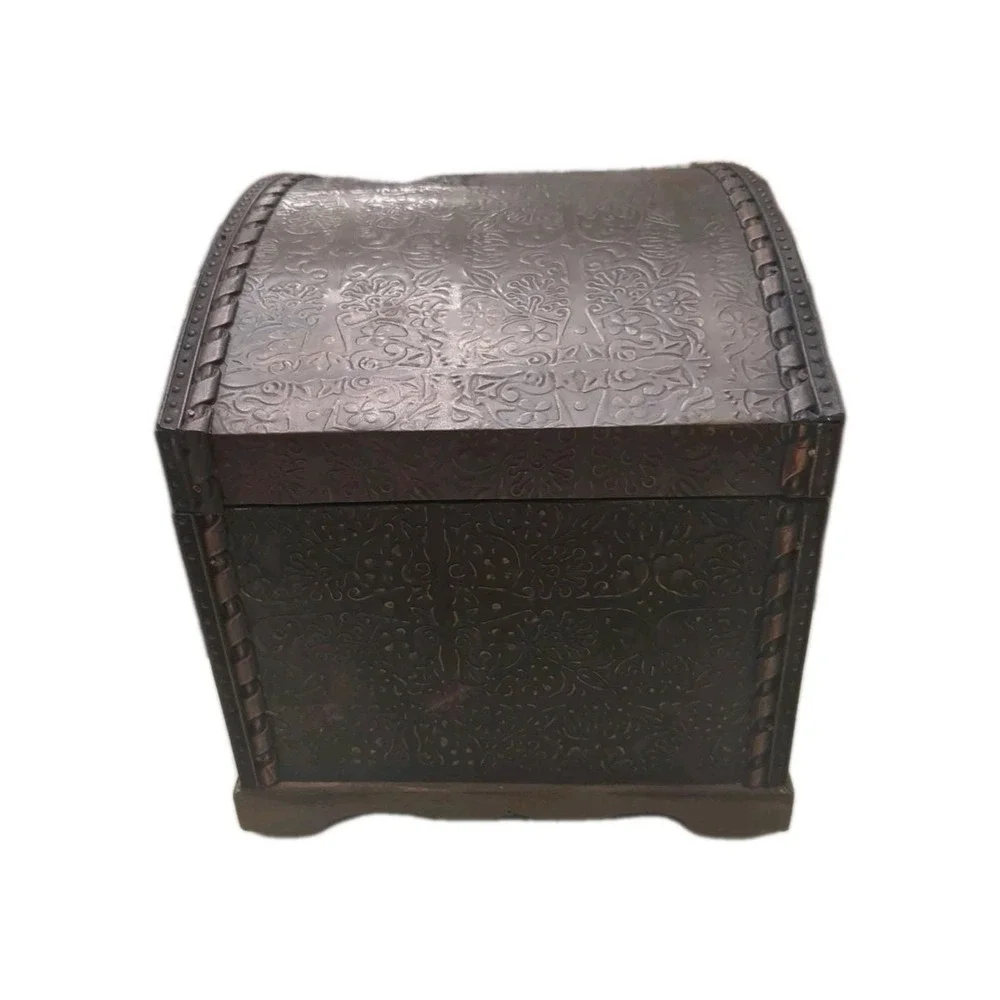 Vintage Brown Cooper‎ Or BrassCovered Layered Chest With Some Scuffs Unbranded